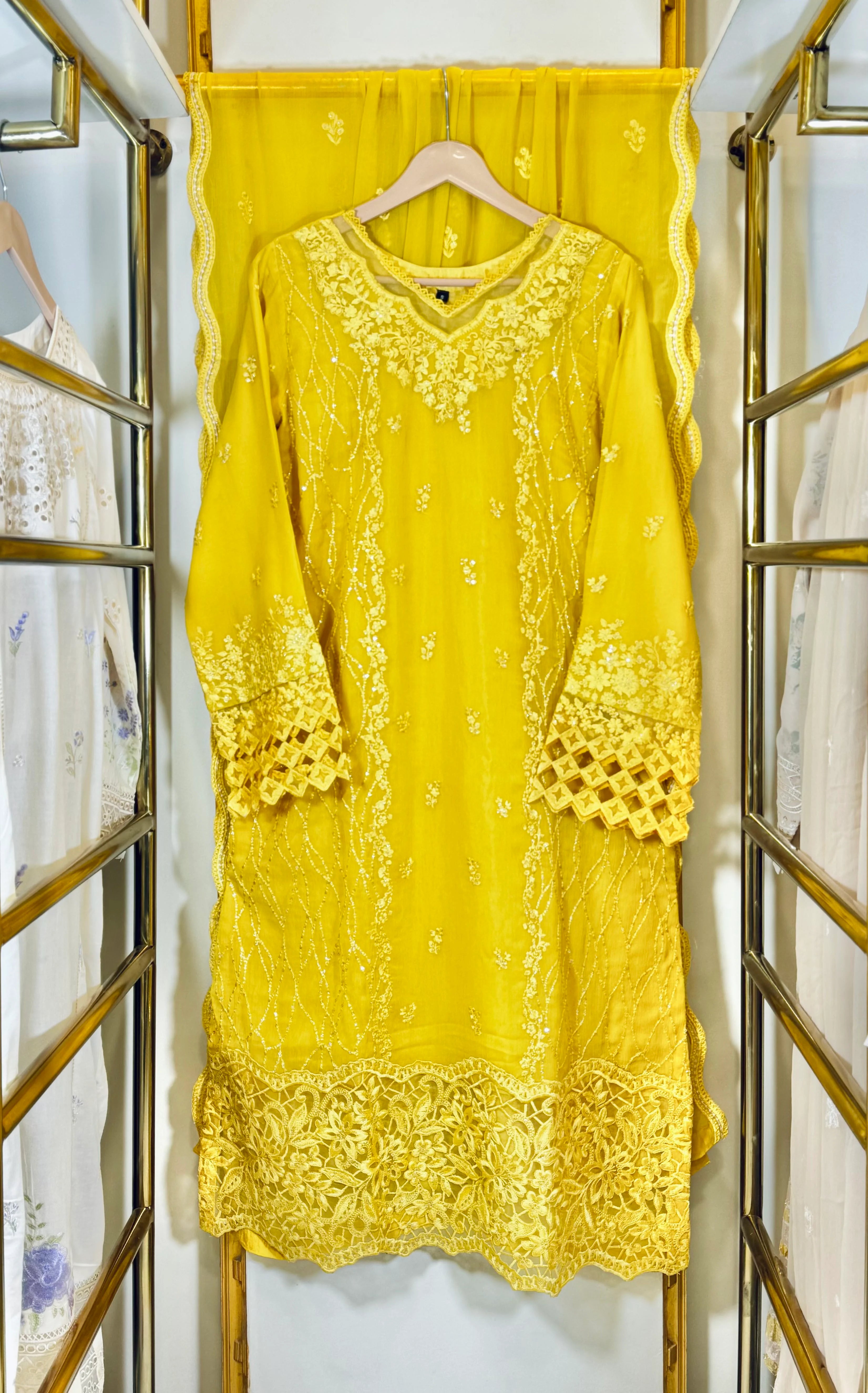 Luxury Chiffon Embroidered 3-Piece Suit