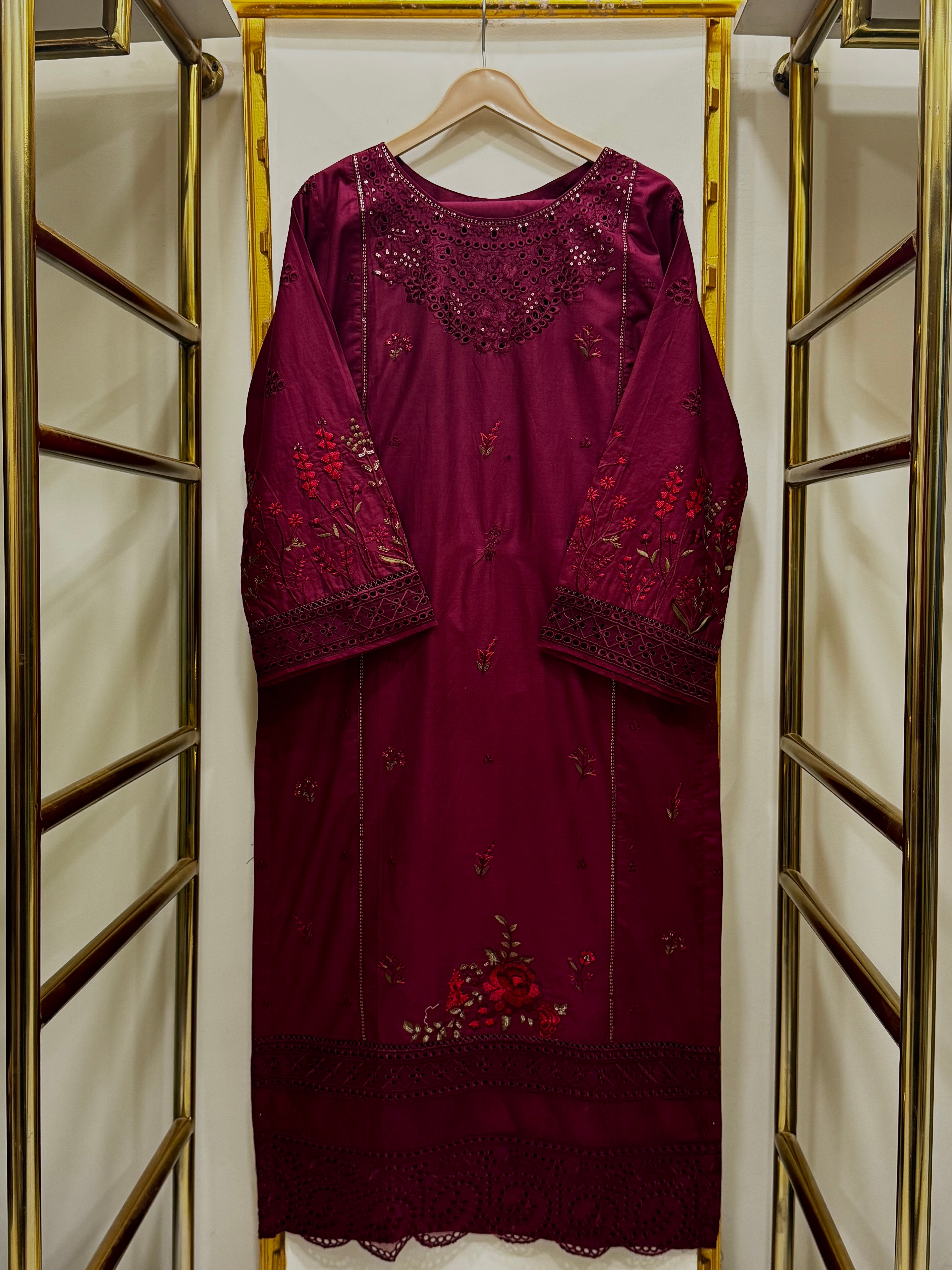 Cotton Embroidered 2 Piece Co-ord Set