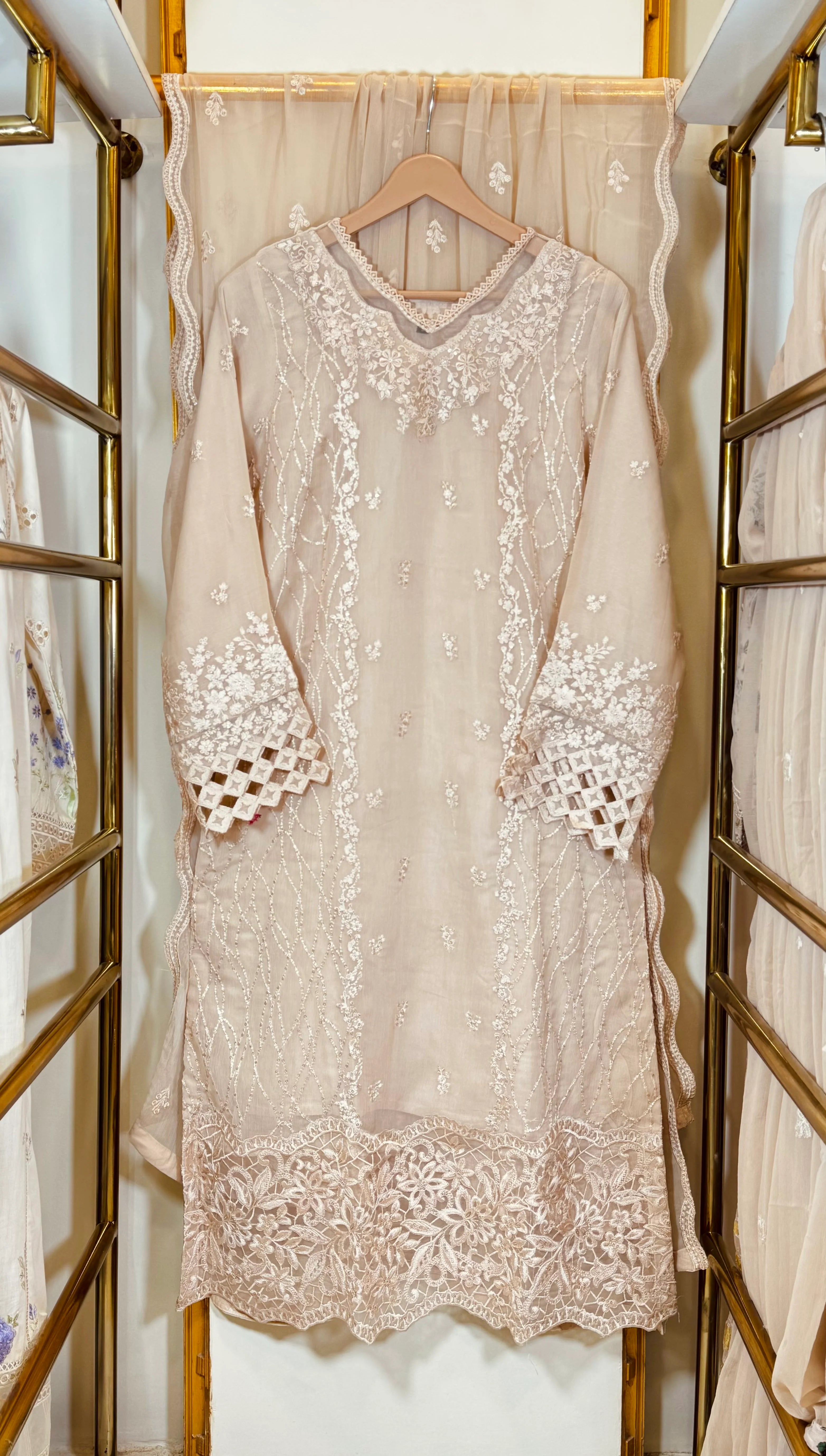 Luxury Chiffon Embroidered 3-Piece Suit