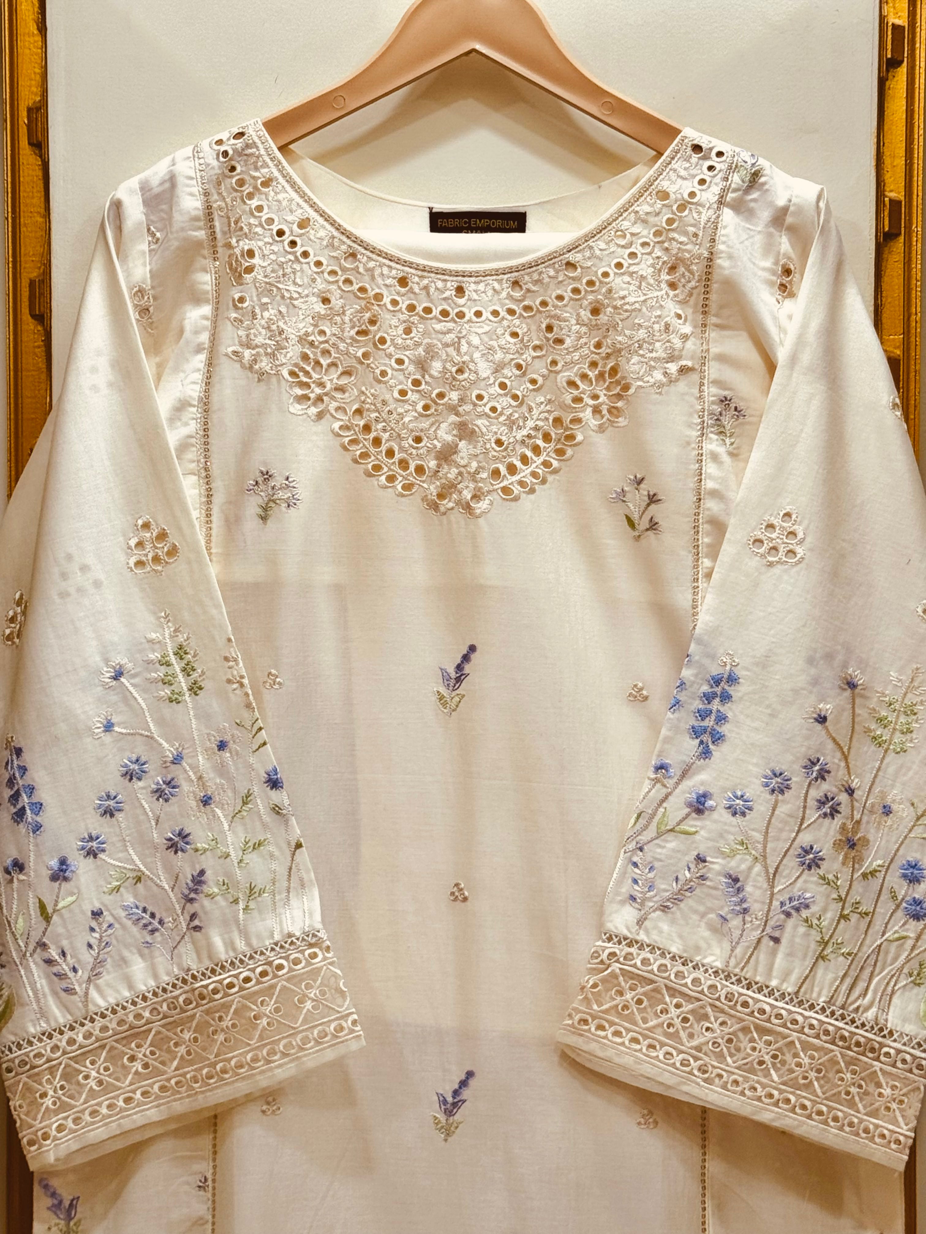 Cotton Embroidered 2 Piece Co-ord Set