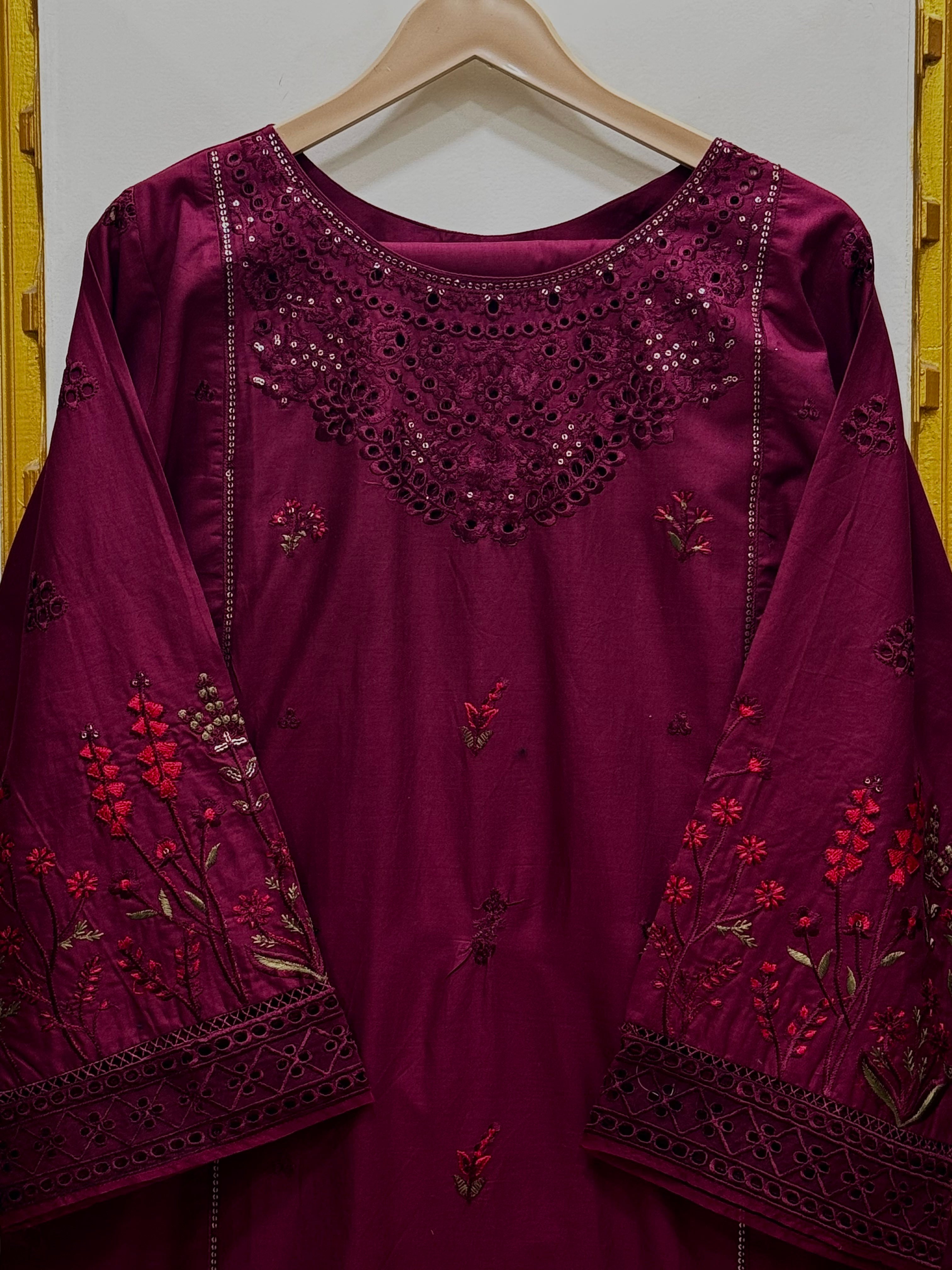 Cotton Embroidered 2 Piece Co-ord Set