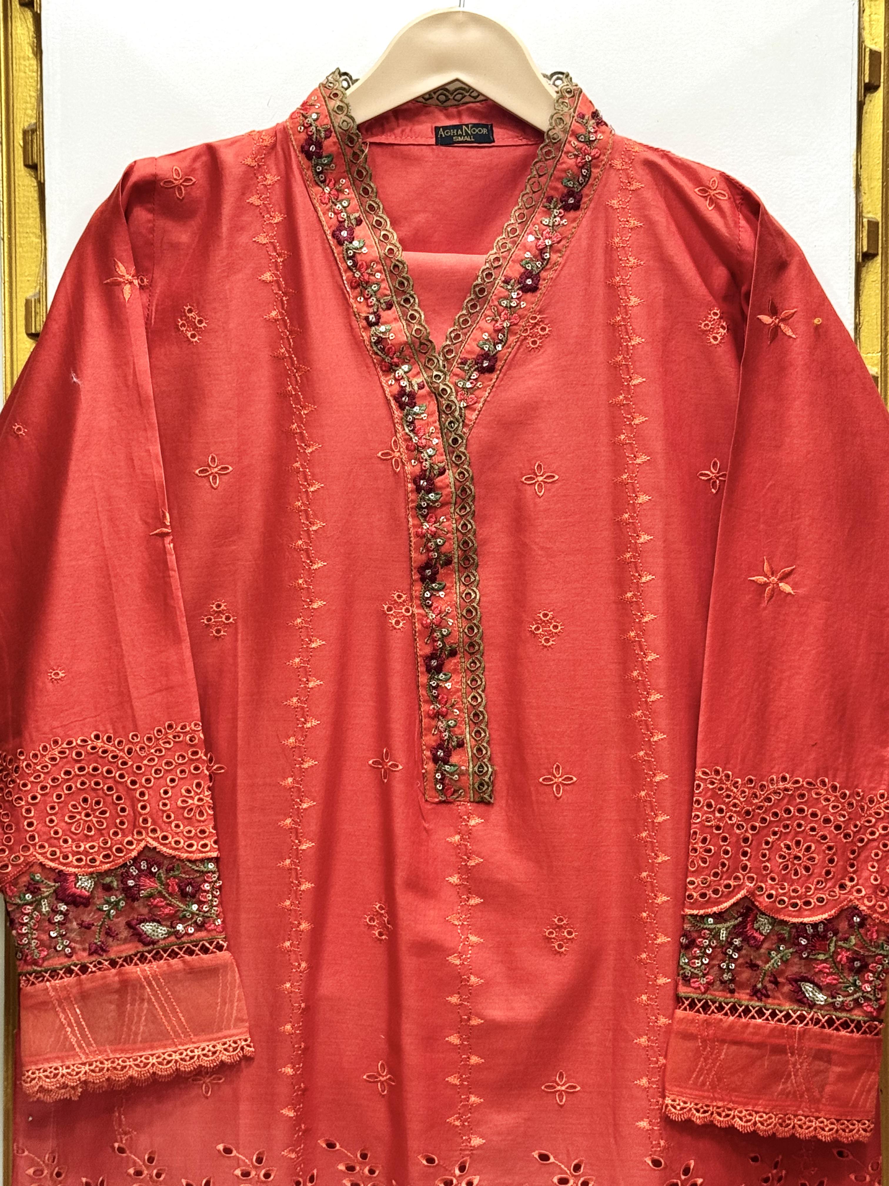 Cotton Embroidered 2 Piece Co-ord Set