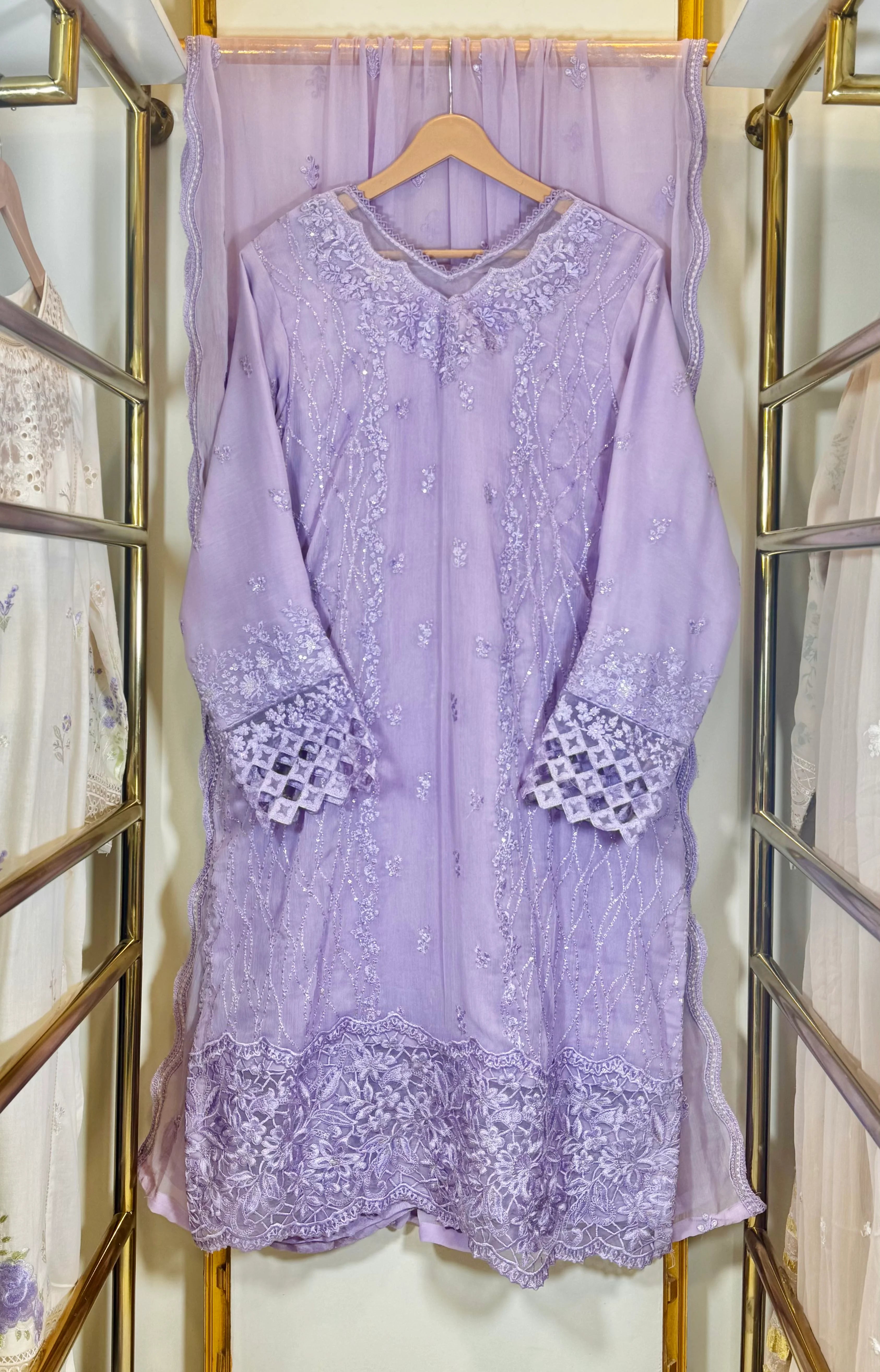 Luxury Chiffon Embroidered 3-Piece Suit